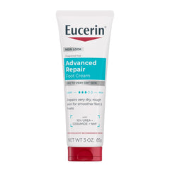Eucerin Advanced Repair Foot Cream, Unscented Foot Cream for Dry Feet and Heels, 3 Oz Tube, Pack of 1