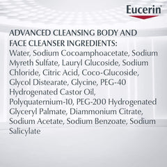 Eucerin Advanced Cleansing Body & Face Cleanser 16.9 Ounce (Pack of 3)