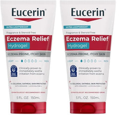 Eucerin Eczema Relief Hydrogel for Dry,Itchy,Eczema-Prone Skin,Fragrance Free and Steroid Free Body Moisturizer for Dry Skin,5 Fl Oz Tube,(Pack of 2)