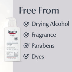Eucerin Baby Body Lotion, Hypoallergenic and Fragrance Free Baby Lotion with Pro-Vitamin B5 and Shea Butter, 13.5 Fl Oz Bottle