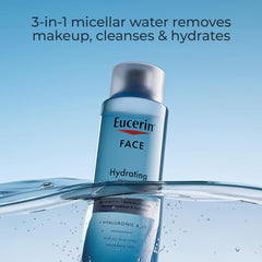 Eucerin Face Gentle Cleansing Hydrating Micellar Water with Hyaluronic Acid, Face Cleanser and Makeup Remover, Fragrance Free and Non-Drying for All Skin Types, 13.5 Fl Oz Bottle