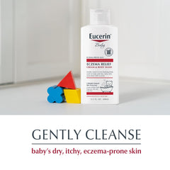 Eucerin Baby Eczema Relief Cream Body Wash, Fragrance Free Eczema Body Wash for Babies with Colloidal Oatmeal, 13.5 Fl Oz Bottle