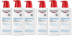 Eucerin Daily Hydration Body Lotion, Unscented Body Lotion for Sensitive Dry Skin, Holiday Gifts for Self Care, Pump Bottles,16.9 Fl Oz (Pack of 6)