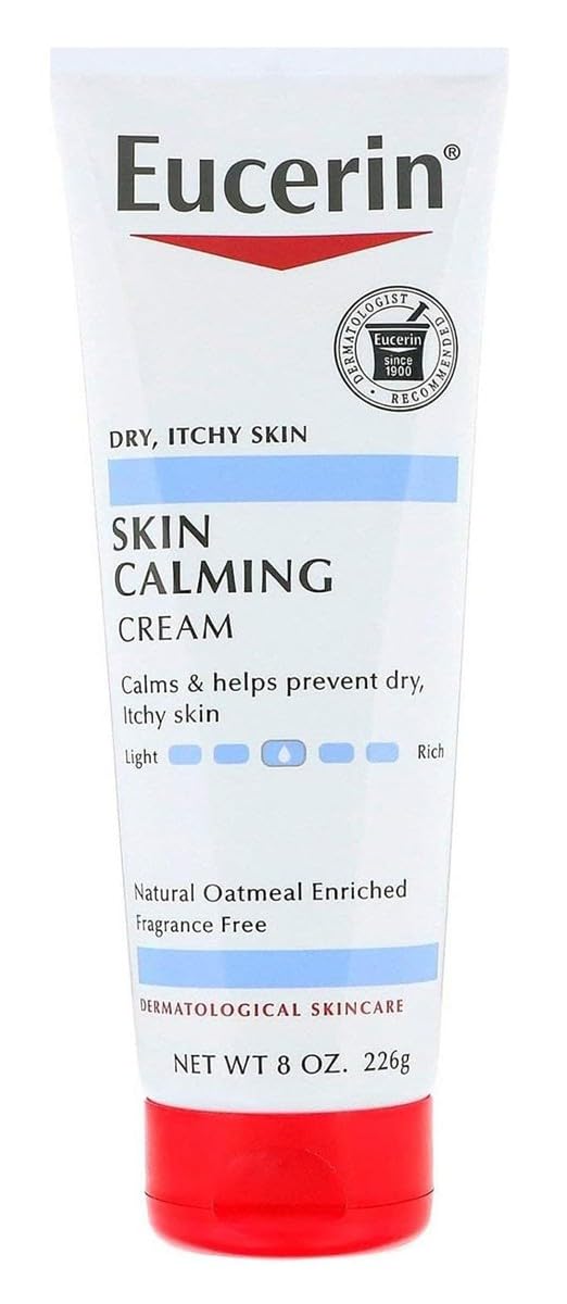 Eucerin Creme Skin Calming 8 Ounce Tube (Fragrance-Free) (236ml) (Pack of 6)