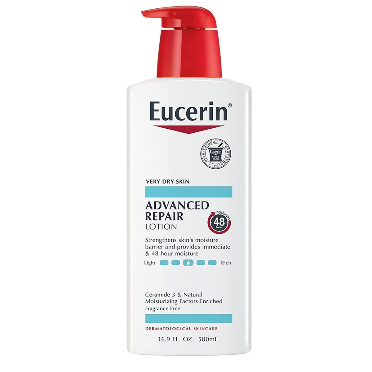 Eucerin Lotion Advanced Repair 16.9 Ounce Pump (Fragrance-Free) (Pack of 3)