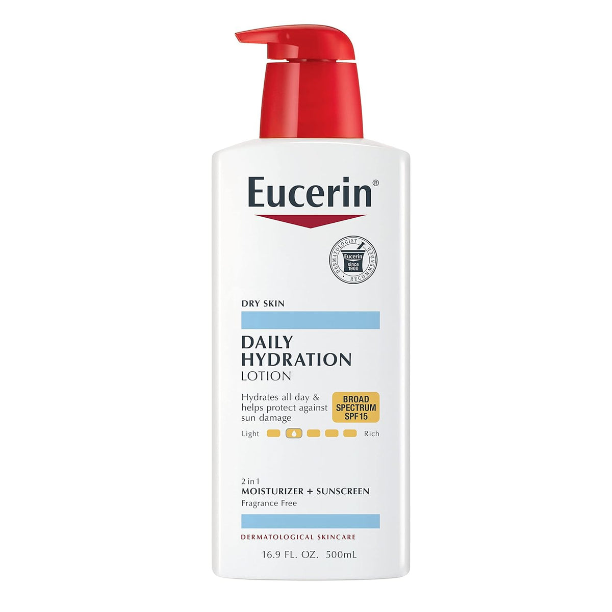 Eucerin Daily Hydration Moisturizer & Sunscreen Lotion SPF 15 16.9 oz (Pack of 5)