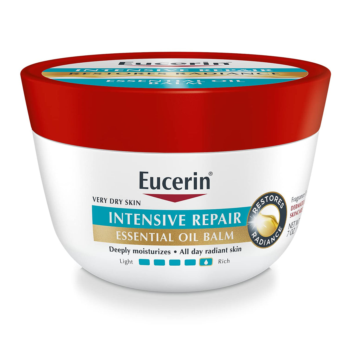Eucerin Intensive Repair Essential Oil Balm, Body Balm for Very Dry Skin with Skin Essential Oils Shea Butter and Sunflower Oil, 7 Oz, Pack of 1