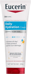 Eucerin Daily Hydration Broad Spectrum SPF 30 Sunscreen Body Cream for Dry Skin, Fragrance Free Sunscreen Moisturizer, 8 Oz Tube
