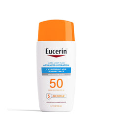Eucerin Sun Advanced Hydration Ultra-Lightweight Face Sunscreen SPF 50 with Hyaluronic Acid & Humectants, Hydrating Sunscreen for Face, Non Comedogenic and Hypoallergenic, 1.7 Fl Oz Bottle