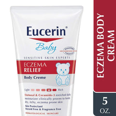 Eucerin Baby Eczema Relief Body Cream - Steroid & Fragrance Free for 3+ Months of Age - 5 oz. Tube