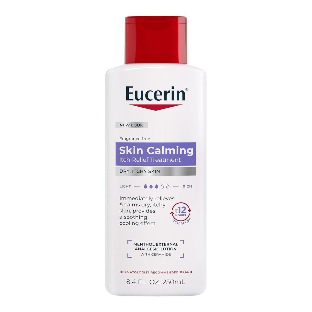 Eucerin Itch Relief Intensive Calming Lotion, Itch-Relieving Lotion for Sensitive Dry Skin, 8.4 Fl Oz Bottle