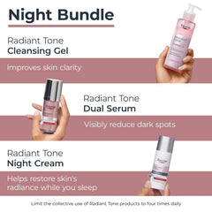 Eucerin Radiant Tone Dual Serum Dark Spot Corrector, Serum with Thiamidol and Hyaluronic Acid + Face Cleanser Gel with 2% Exfoliating AHA Complex + Night Cream, Dark Spot Corrector with Thiamidol
