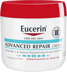 Eucerin Advanced Repair Cream - Fragrance Free, Full Body Lotion for Very Dry Skin - 16 oz. Jar