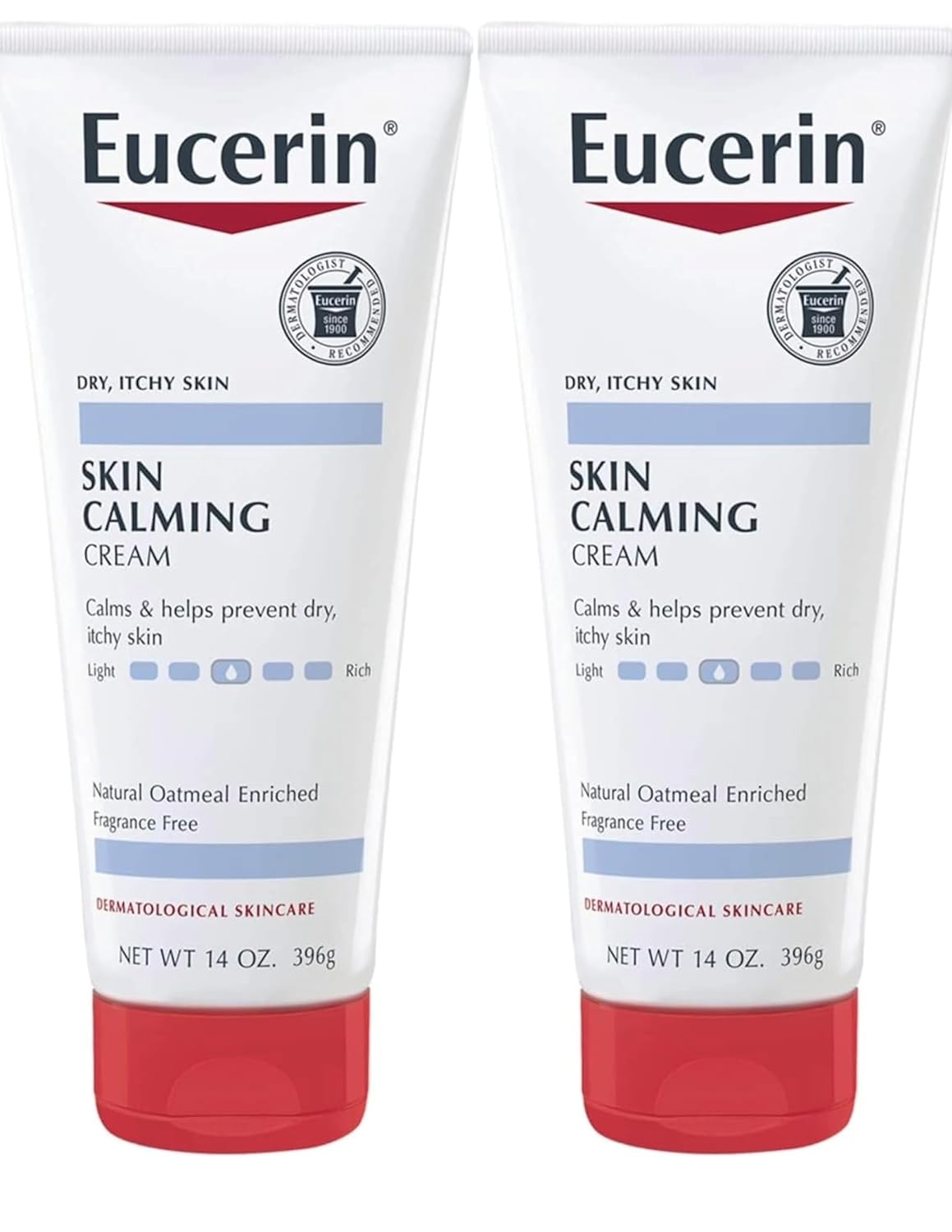 Eucerin Skin Calming Natural Oatmeal Enriched Creme 14 oz (Pack of 2)