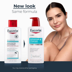 Eucerin Advanced Cleansing Body & Face Cleanser - Fragrance & Soap Free for Dry, Sensitive Skin - 16.9 fl. oz Bottle