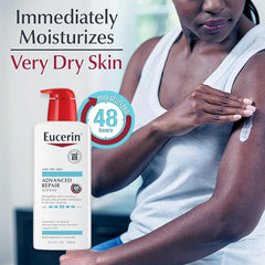 Eucerin Skin Care Set, Advanced Repair Lotion, Unscented Body Lotion for Dry Skin, 16.9 Fl Oz Eczema Relief Body Cream, Eczema Cream with Colloidal Oatmeal (Skin Protectant), 8 Oz